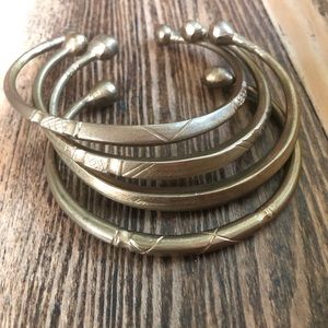 Exquisite engraved brass bracelets